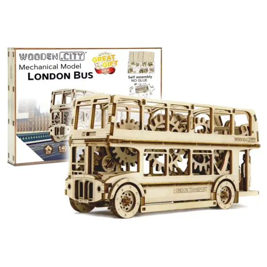 3D puinen palapeli, Lontoon bussi, 216 osaa, woodencity, WR303