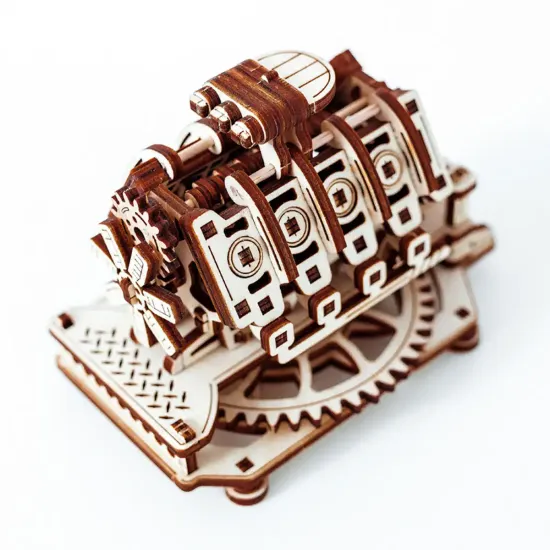 3D puinen palapeli, V8 Moottori, 200 osaa, woodencity, WR316