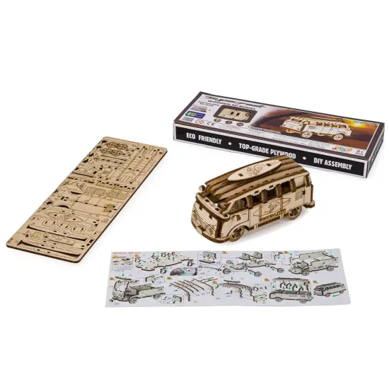 3D puinen palapeli, Auto, Retroajelu 1, 56 osaa, woodencity, MB-001