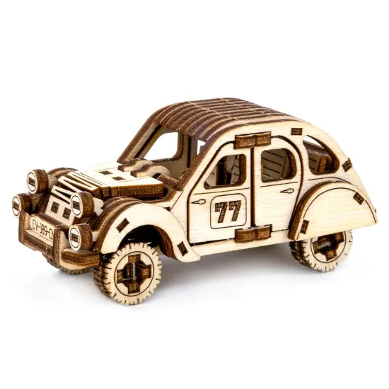 3D koka puzle, mašīna, Rallija Mašīna 2, 104 gab, woodencity, MB-002