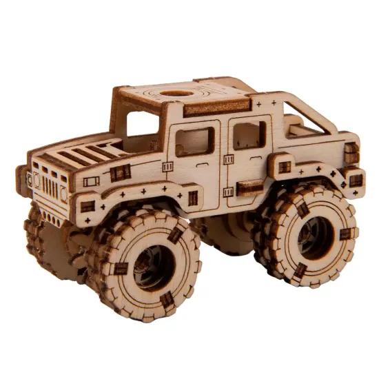 3D koka puzle, mašīna, Monstru kravas auto 2, 65 gab, woodencity, MB-003