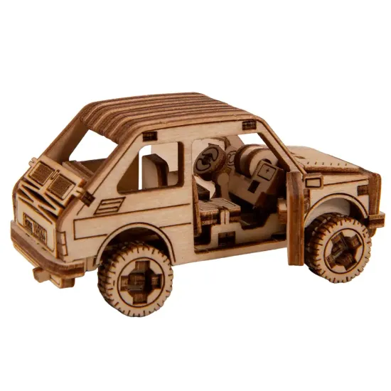 3D puidust pusle, Sõiduauto, Ralli Auto 3, 87 tükki, woodencity, MB-006