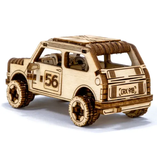 3D koka puzle, mašīna, Rallija mašīna 1, 98 gab, woodencity, MB-007