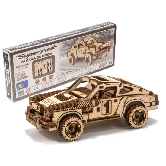 3D Wooden Puzzle, Car, Rally Car 4, 113 pcs, woodencity, MB-009
