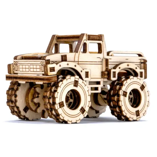 3D koka puzle, mašīna, Monstru kravas auto 4, 63 gab, woodencity, MB-013