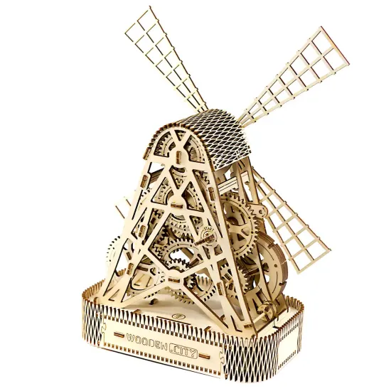 3D medinis galvosūkis, Malūnas, 222 dalių, woodencity, WR307