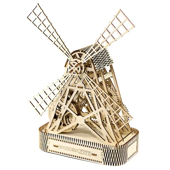 3D medinis galvosūkis, Malūnas, 222 dalių, woodencity, WR307