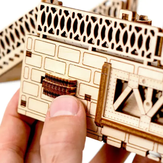 Деревянный 3D пазл, Железнодорожная станция, 175 деталей, woodencity, WR325