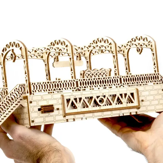 Деревянный 3D пазл, Железнодорожная станция, 175 деталей, woodencity, WR325