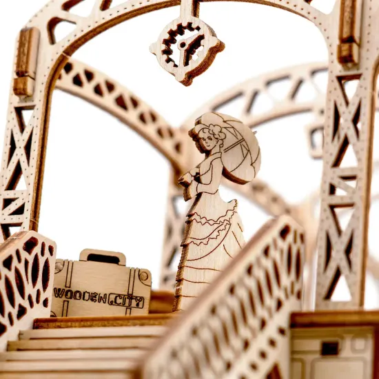Деревянный 3D пазл, Железнодорожная станция, 175 деталей, woodencity, WR325