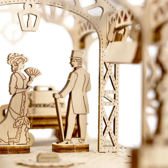 Деревянный 3D пазл, Железнодорожная станция, 175 деталей, woodencity, WR325