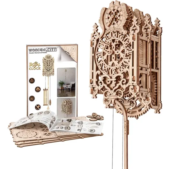 Деревянный 3D пазл, Королевские Часы, 126 деталей, woodencity, WR314