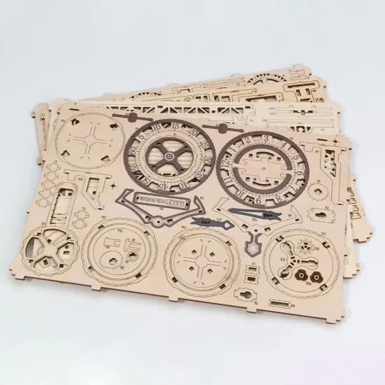 Деревянный 3D пазл, Настенные Часы в Стиле Стимпанк, 269 деталей, woodencity, WR352