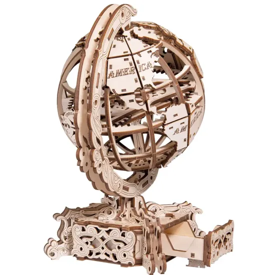 3D koka puzle, Pasaules Globuss, 269 gab, woodencity, WR341