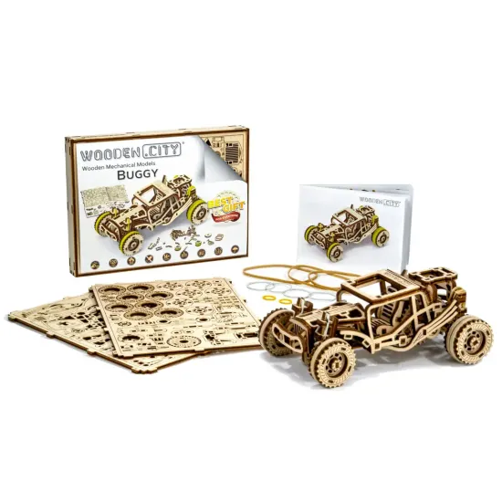 3D koka puzle, mašīna, Bagijs, 137 gab, woodencity, WR336