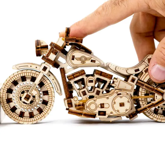 Деревянный 3D пазл, Крузер V-Twin, 168 деталей, woodencity, WR342