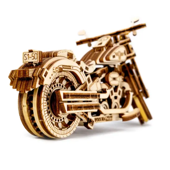 Деревянный 3D пазл, Крузер V-Twin, 168 деталей, woodencity, WR342