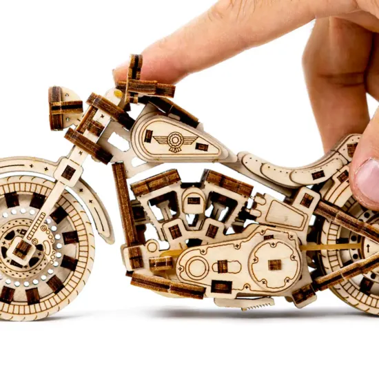 Деревянный 3D пазл, Крузер V-Twin, 168 деталей, woodencity, WR342