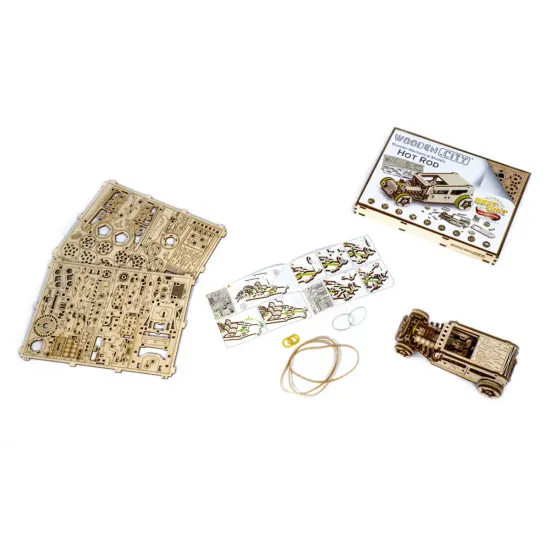 3D puinen palapeli, Auto, Kuuma sauva, 141 osaa, woodencity, WR339