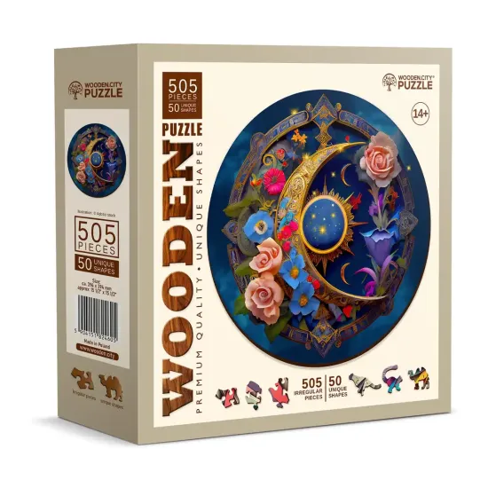Koka puzle, Ziedu Mēness, 500, woodencity, HE 0180-XL
