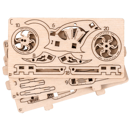 3D Wooden Puzzle, Chopper Widget, 22 pcs, woodencity, WR317