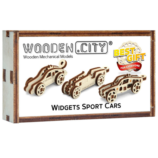 3D medinis galvosūkis, Automobilis, Įtaisai Sportiniai Automobiliai, 42 dalių, woodencity, WR330_3664