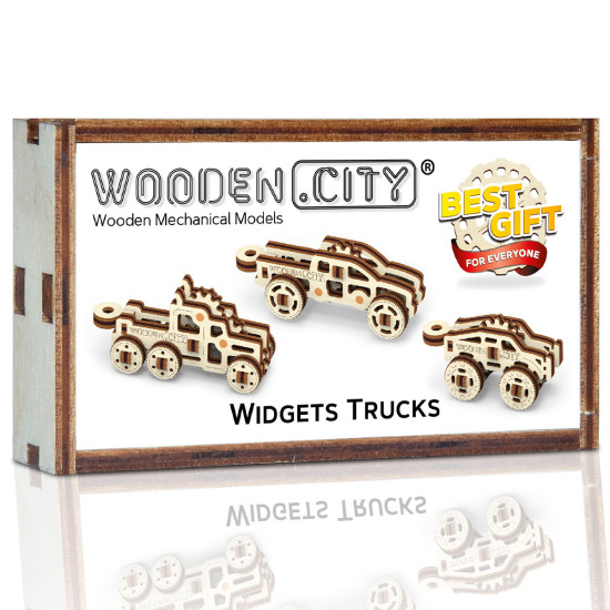 3D puidust pusle, Sõiduauto, Vidinad Veoautod, 44 tükki, woodencity, WR333_3670