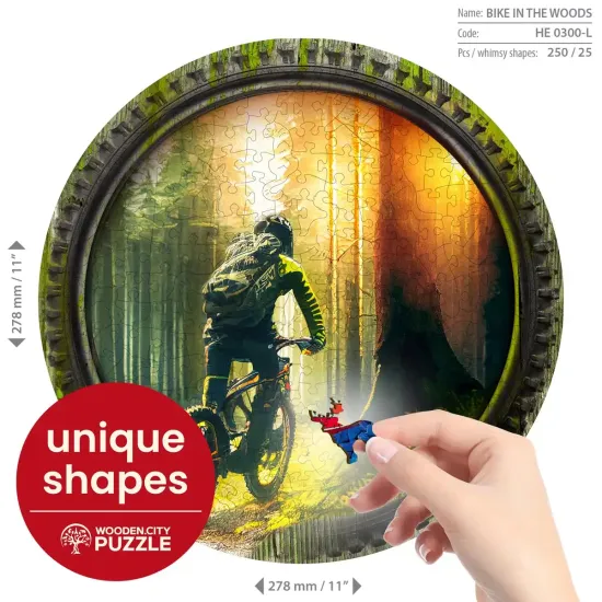 Koka puzle, Velosipēds mežā, 250, woodencity, HE 0300-L”