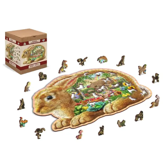 Koka puzle, Dārza trusis, 250, woodencity, HE 0156-L
