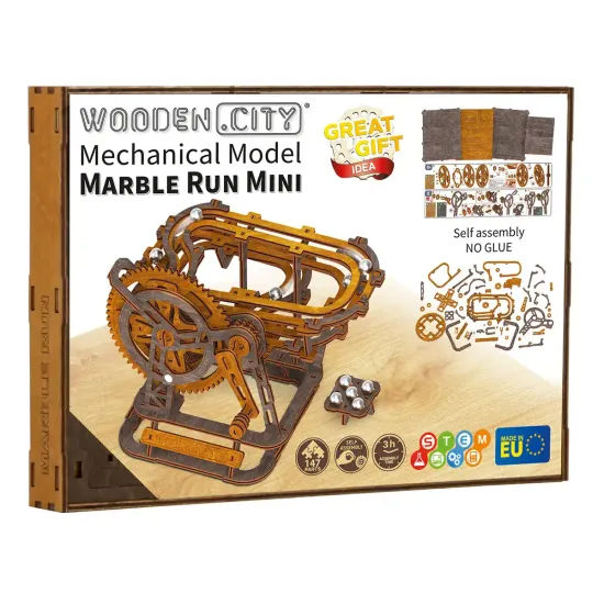 3D koka puzle, Marmora trase Mini, 128 gab, woodencity, WR356