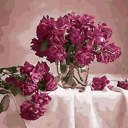 Glezna pēc numuriem, Bordo rozes, 40x50, Tapymas, GX8748