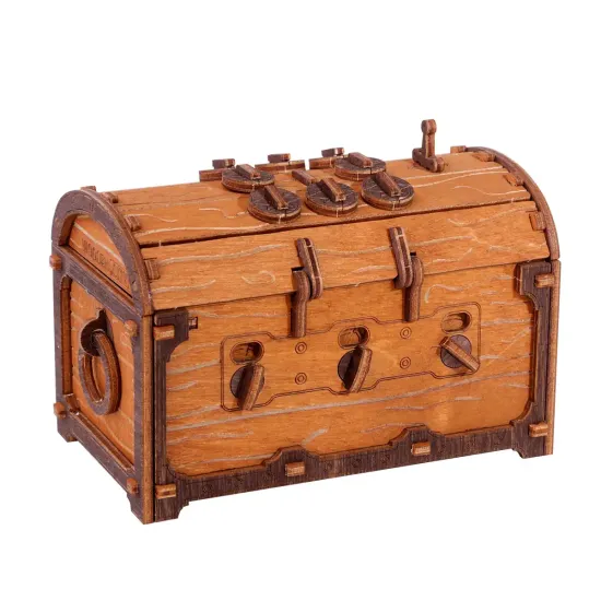 3D koka puzle, Bēgšanas istaba Dārgumu lāde, 165 gab, woodencity, WR355