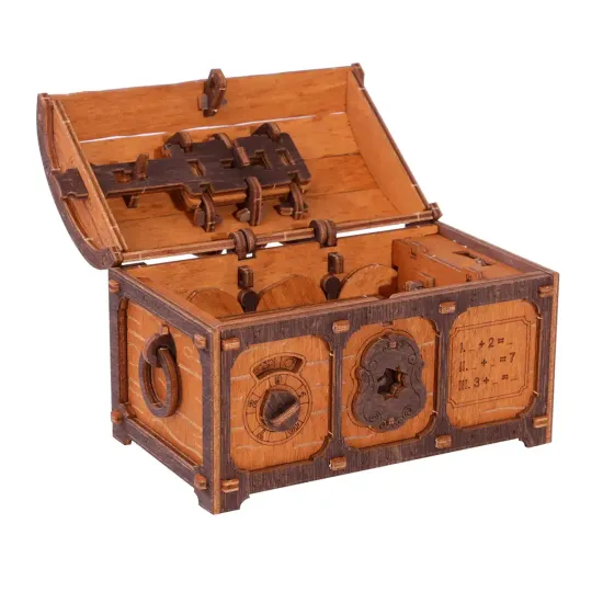 3D koka puzle, Bēgšanas istaba Dārgumu lāde, 165 gab, woodencity, WR355