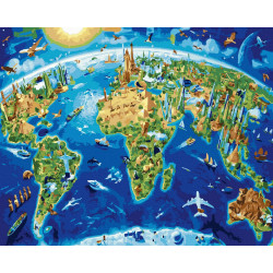 Painting by numbers, Map of the World, 40x50, Tapymas, GX34461