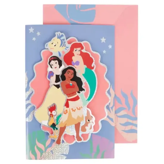 3D pop-up kartīte «Disney princeses», 22,5×15,5 cm, Grafix, 8720029088446